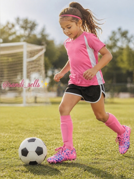 Dream Pairs Other - Dream Pairs Bright Pink Geometric Lace-Up Cleats